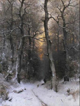 unknow artist Sunset in the Forest China oil painting art